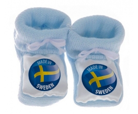 Chausson bébé Made in SWEDEN de couleur Bleu
