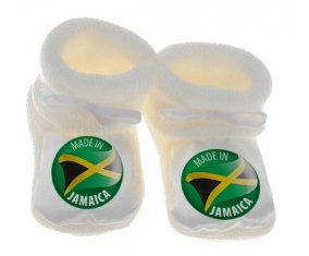 Chausson bébé Made in JAMAICA de couleur Blanc