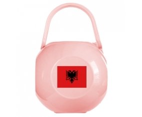 Boîte à tétine Drapeau Albanie de couleur Rose