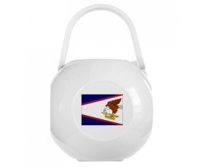 Boîte à tétine Drapeau Samoa américaines de couleur Blanche