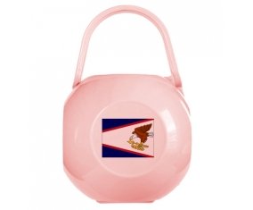 Boîte à tétine Drapeau Samoa américaines de couleur Rose