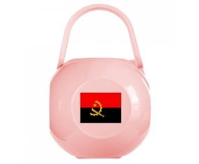 Boîte à tétine Drapeau Angola de couleur Rose