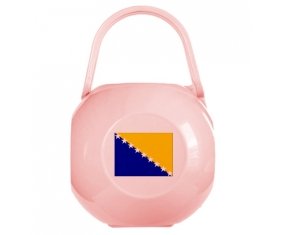 Boîte à tétine Drapeau Bosnie Herzégovine de couleur Rose