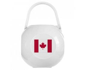 Boîte à tétine Drapeau Canada de couleur Blanche