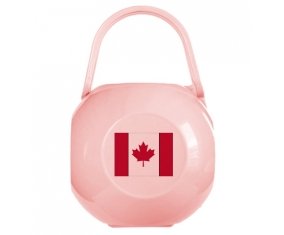 Boîte à tétine Drapeau Canada de couleur Rose