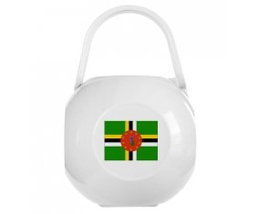 Boîte à sucette Drapeau Dominique de couleur Blanche