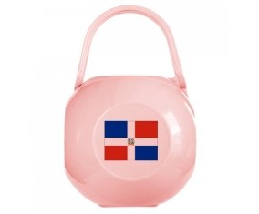 Boîte à tétine Drapeau République Dominicaine de couleur Rose