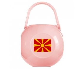 Boîte à tétine Drapeau Macédoine du Nord de couleur Rose