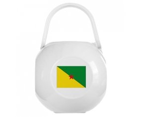 Boîte à tétine Drapeau Guyane Française de couleur Blanche