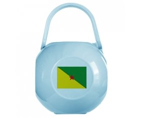 Boîte à tétine Drapeau Guyane Française de couleur Bleue
