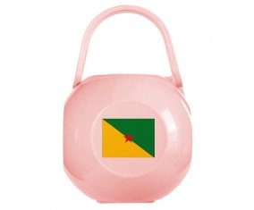 Boîte à tétine Drapeau Guyane Française de couleur Rose