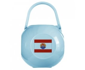 Boîte à sucette Drapeau Polynésie française de couleur Bleue