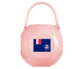Boîte à tétine Drapeau Terres australes françaises de couleur Rose