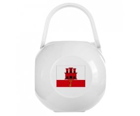 Boîte à tétine Drapeau Gibraltar de couleur Blanche