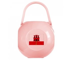Boîte à tétine Drapeau Gibraltar de couleur Rose