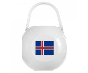 Boîte à sucette Drapeau Islande de couleur Blanche