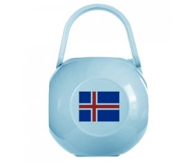 Boîte à sucette Drapeau Islande de couleur Bleue