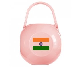 Boîte à tétine Drapeau Inde de couleur Rose