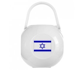 Boîte à tétine Drapeau Israël de couleur Blanche