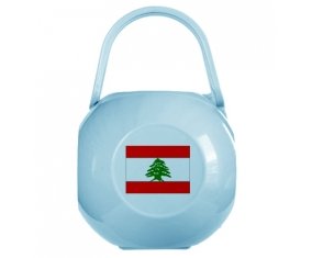 Boîte à tétine Drapeau Liban de couleur Bleue