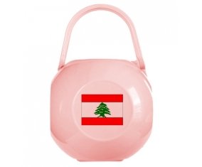 Boîte à tétine Drapeau Liban de couleur Rose