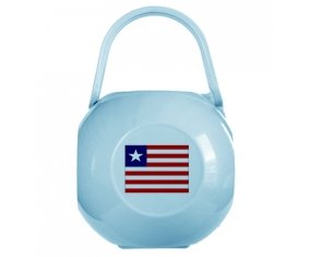 Boîte à tétine Drapeau Libéria de couleur Bleue