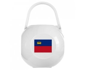 Boîte à tétine Drapeau Liechtenstein de couleur Blanche