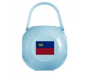 Boîte à tétine Drapeau Liechtenstein de couleur Bleue