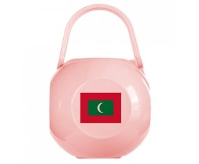 Boîte à tétine Drapeau Maldives de couleur Rose