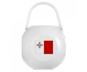 Boîte à tétine Drapeau Malte de couleur Blanche