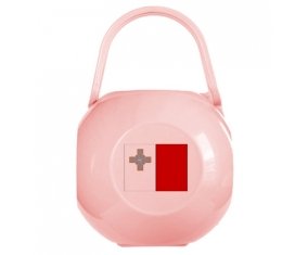 Boîte à tétine Drapeau Malte de couleur Rose