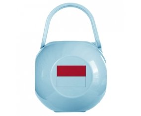 Boîte à tétine Drapeau Monaco de couleur Bleue
