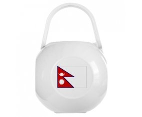 Boîte à tétine Drapeau Népal de couleur Blanche