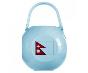 Boîte à tétine Drapeau Népal de couleur Bleue