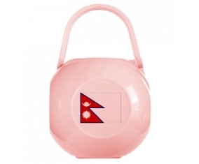 Boîte à tétine Drapeau Népal de couleur Rose