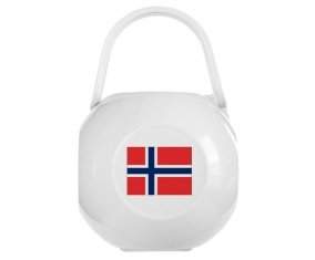 Boîte à tétine Drapeau Norvège de couleur Blanche