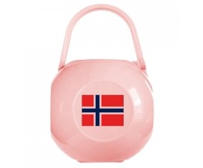Boîte à tétine Drapeau Norvège de couleur Rose