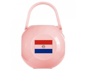Boîte à tétine Drapeau Paraguay de couleur Rose