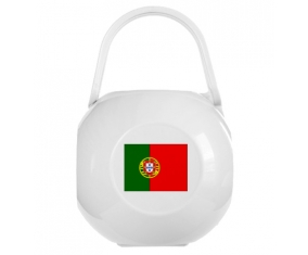 Boîte à tétine Drapeau le Portugal de couleur Blanche