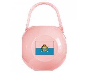 Boîte à tétine Drapeau Saint Marin de couleur Rose