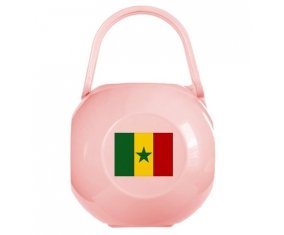Boîte à tétine Drapeau Sénégal de couleur Rose