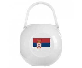 Boîte à sucette Drapeau Serbie de couleur Blanche