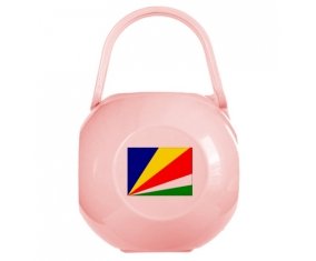 Boîte à tétine Drapeau les Seychelles de couleur Rose