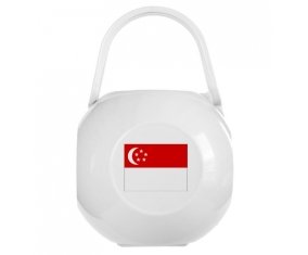 Boîte à tétine Drapeau Singapour de couleur Blanche