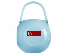 Boîte à tétine Drapeau Singapour de couleur Bleue