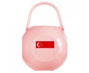 Boîte à tétine Drapeau Singapour de couleur Rose
