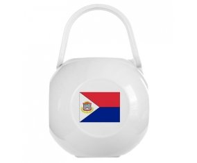 Boîte à sucette Drapeau Sint Maarten de couleur Blanche