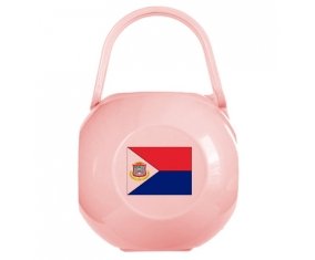 Boîte à sucette Drapeau Sint Maarten de couleur Rose
