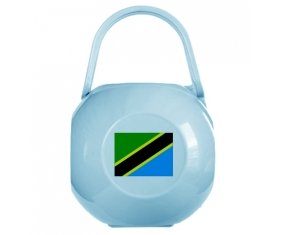 Boîte à tétine Drapeau Tanzanie de couleur Bleue