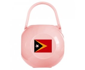 Boîte à tétine Drapeau Timor Leste de couleur Rose